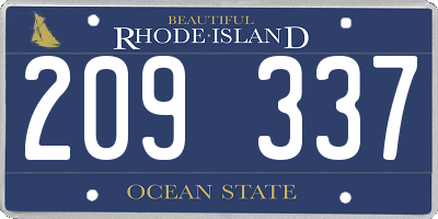 RI license plate 209337