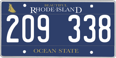 RI license plate 209338