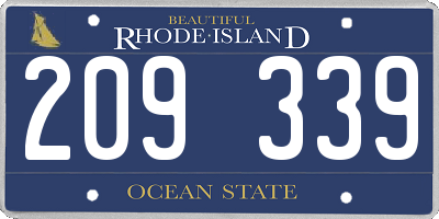 RI license plate 209339