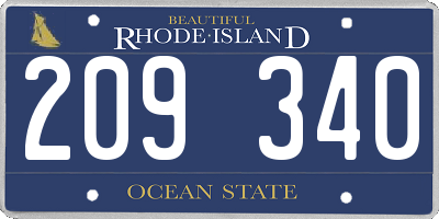 RI license plate 209340