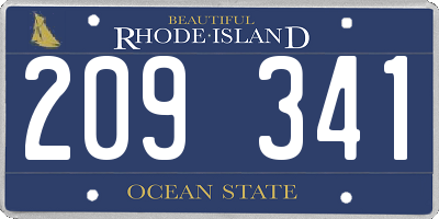 RI license plate 209341