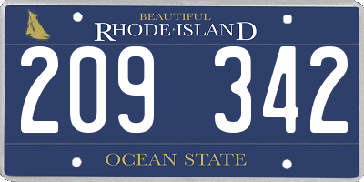 RI license plate 209342