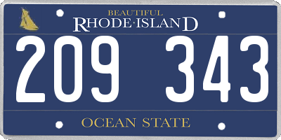 RI license plate 209343