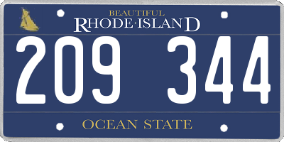 RI license plate 209344