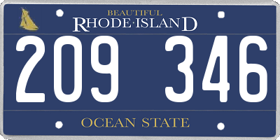 RI license plate 209346