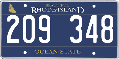 RI license plate 209348