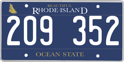 RI license plate 209352