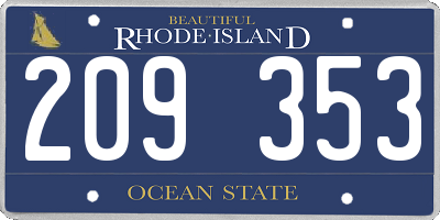 RI license plate 209353