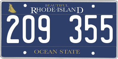 RI license plate 209355
