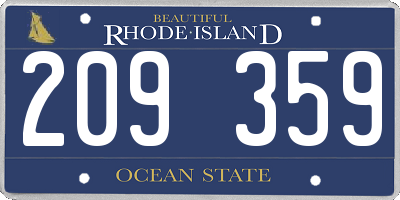 RI license plate 209359