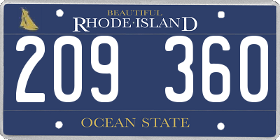 RI license plate 209360