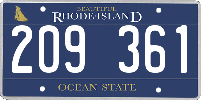 RI license plate 209361