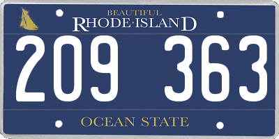 RI license plate 209363