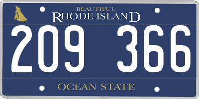 RI license plate 209366