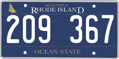 RI license plate 209367