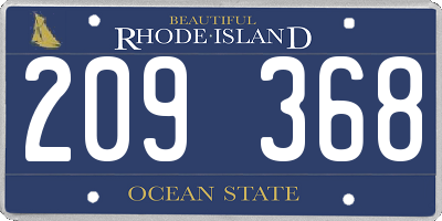 RI license plate 209368