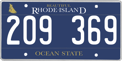 RI license plate 209369