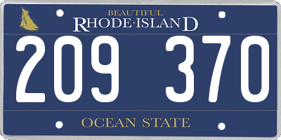 RI license plate 209370