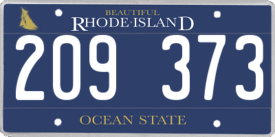 RI license plate 209373