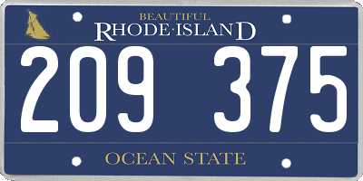 RI license plate 209375