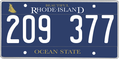 RI license plate 209377