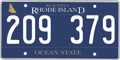 RI license plate 209379
