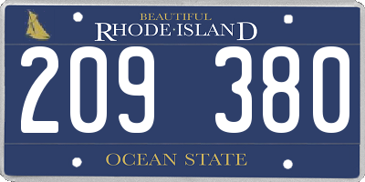 RI license plate 209380