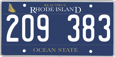 RI license plate 209383