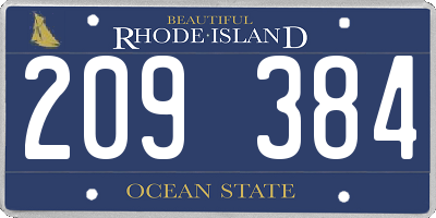 RI license plate 209384