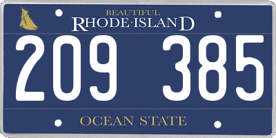 RI license plate 209385