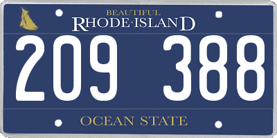RI license plate 209388