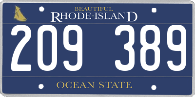 RI license plate 209389