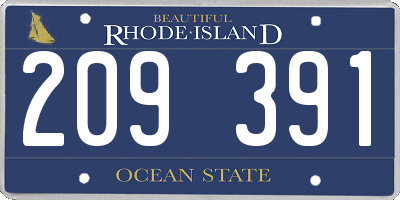 RI license plate 209391