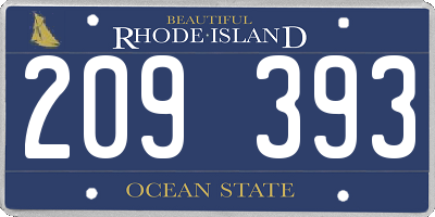 RI license plate 209393