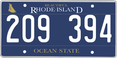 RI license plate 209394