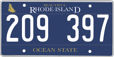 RI license plate 209397