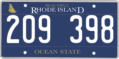 RI license plate 209398