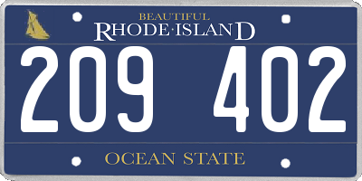 RI license plate 209402