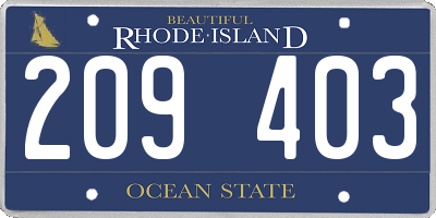 RI license plate 209403