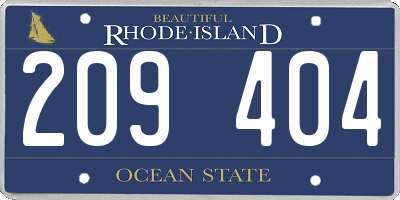 RI license plate 209404