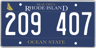 RI license plate 209407
