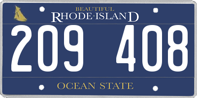 RI license plate 209408