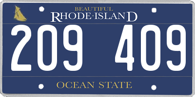 RI license plate 209409