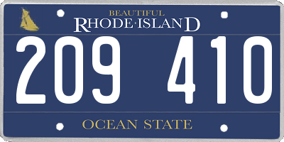 RI license plate 209410