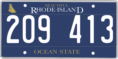 RI license plate 209413