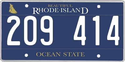 RI license plate 209414