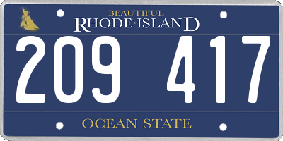 RI license plate 209417