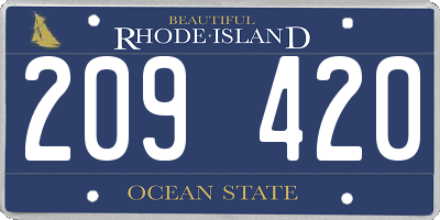 RI license plate 209420