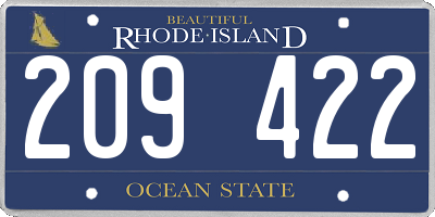 RI license plate 209422