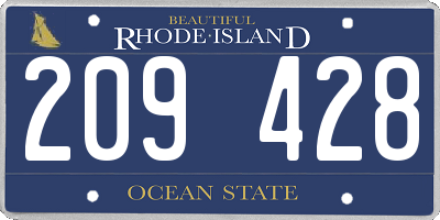 RI license plate 209428